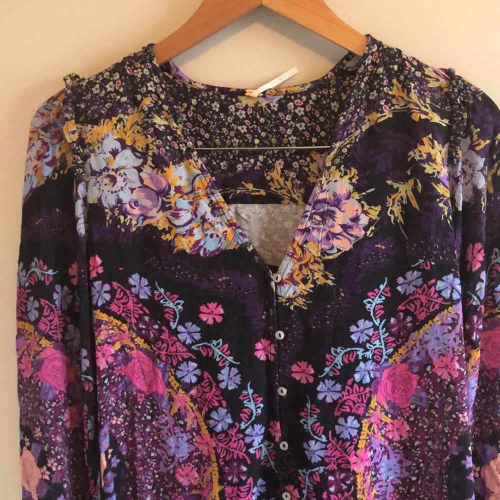 Free People Marais floral printed maxi dress size XS - Picture 4 of 9